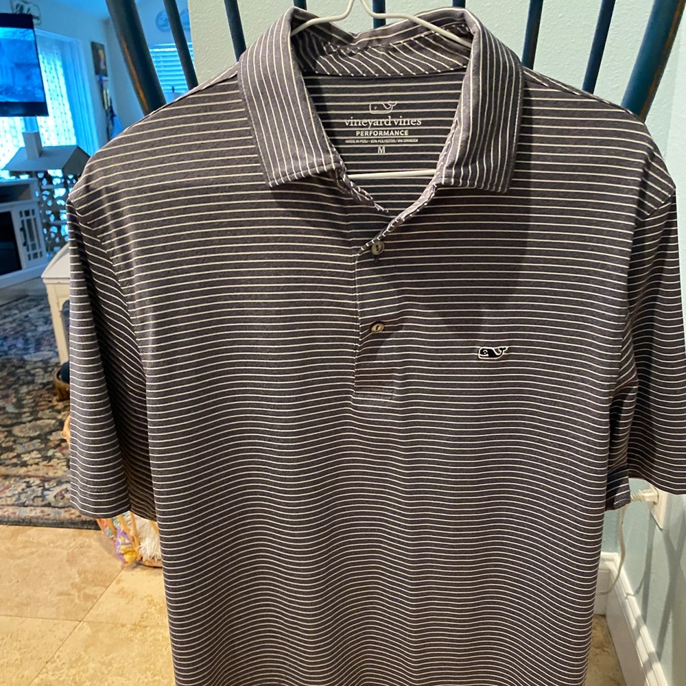 Vineyard Vines performance short sleeve collared shirt.